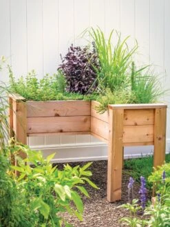 L-Shaped Cedar Elevated Planter